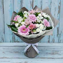 Букет цветов из:  Герберы, Альстромерии и Хризантемы #REPLACE_PRED# Удобный