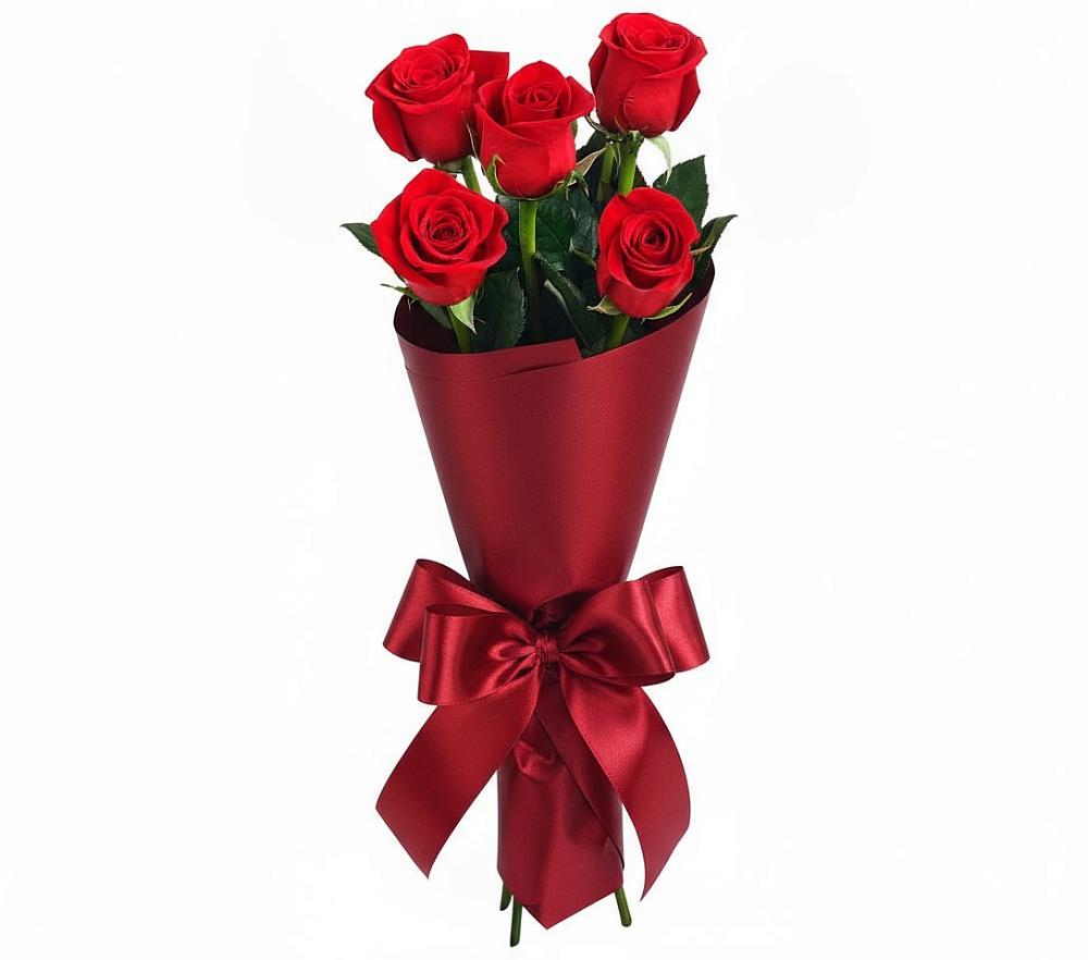 Букет 5 Красных роз Эдлесс Лав в Удобный