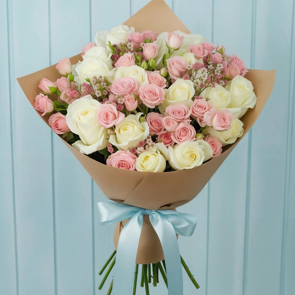 Букет цветов из: Розы в Удобный