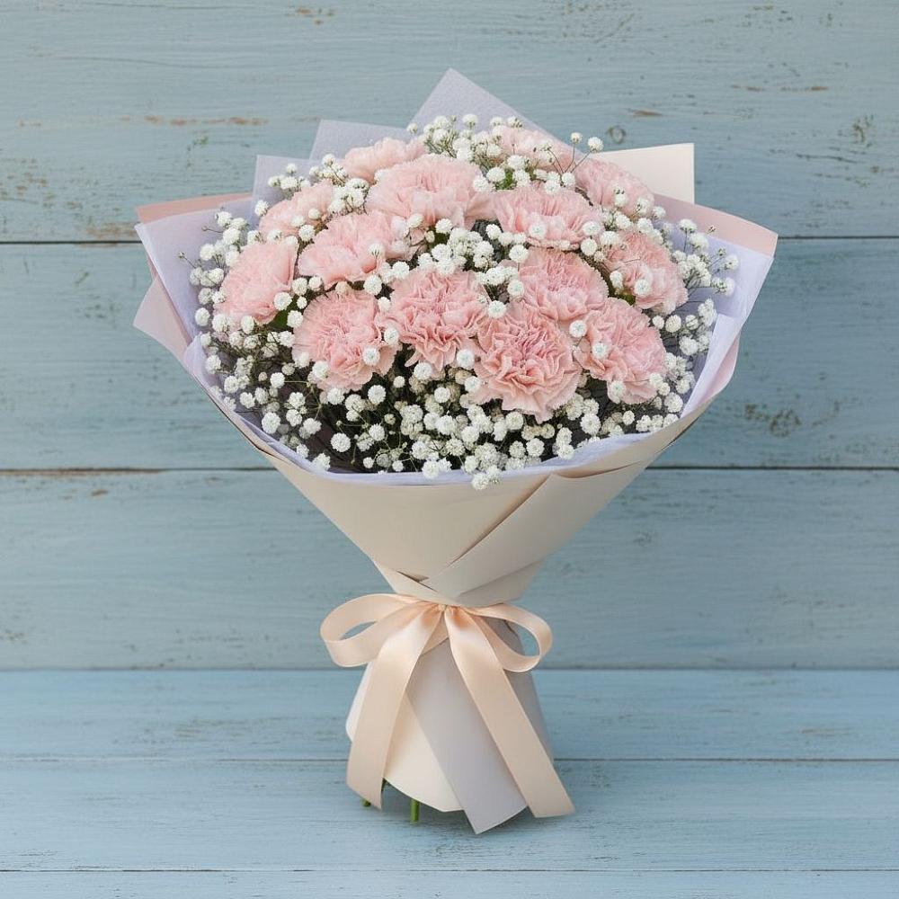 Букет цветов из: Гвоздики в Удобный