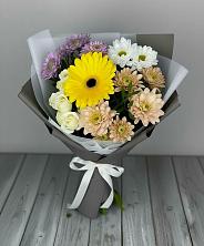 Букет цветов из:  Розы, Герберы и Хризантемы в Удобный