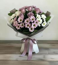 Букет цветов из:  Хризантемы и Розы #REPLACE_PRED# Удобный