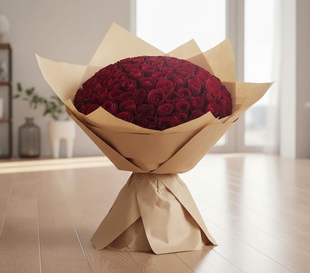 Букет 101 Красная роза в Удобный